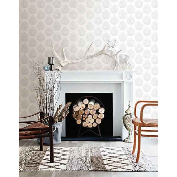 Totem Light Grey Pinecone Wallpaper - York Wallcoverings - 3118-25091 - York Wallcoverings Wallpaper