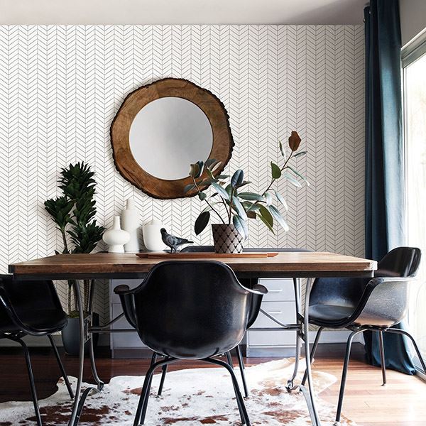 bison-taupe-herringbone-wallpaper-york-wallcoverings-3118-25097 - York Wallcoverings Papel pintado