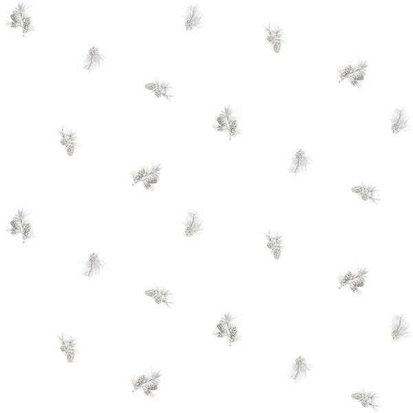 Pinecone Toss Light Grey Conifer Wallpaper - York Wallcoverings - 3118-494610 - York Wallcoverings Wallpaper
