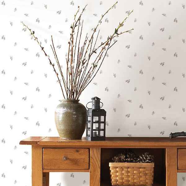 Pinecone Toss Light Grey Conifer Wallpaper - York Wallcoverings - 3118-494610 - York Wallcoverings Wallpaper
