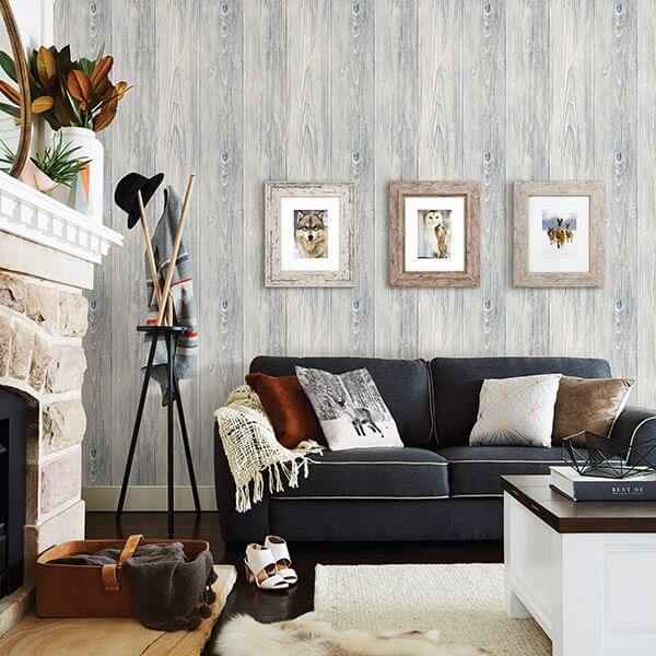 Mapleton Light Grey Shiplap Wallpaper - York Wallcoverings - 3118-642215 - York Wallcoverings Wallpaper
