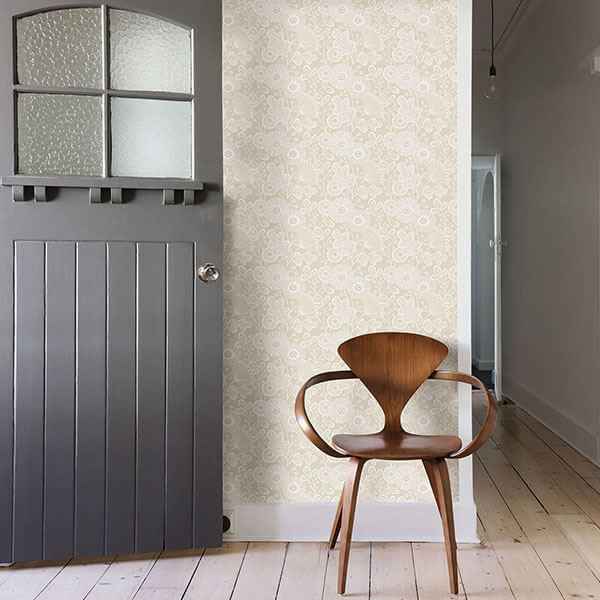 Ana Cream Floral Wallpaper - York Wallcoverings - 2821-25108 - York Wallcoverings Wallpaper
