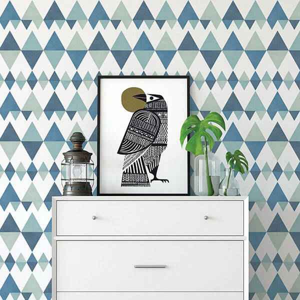 Trilogy Blue Geometric Wallpaper - York Wallcoverings - 2821-25129 - York Wallcoverings Wallpaper