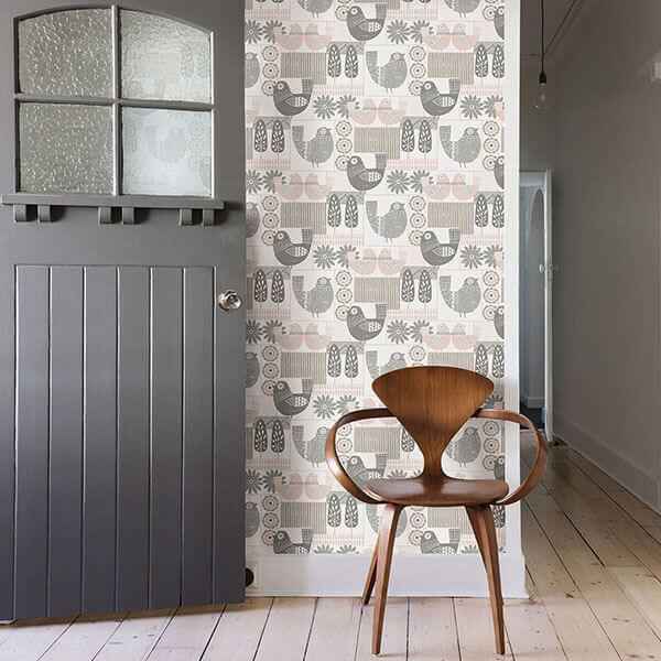 Hennika Light Pink Patchwork Wallpaper - York Wallcoverings - 2821-25115 - York Wallcoverings Wallpaper