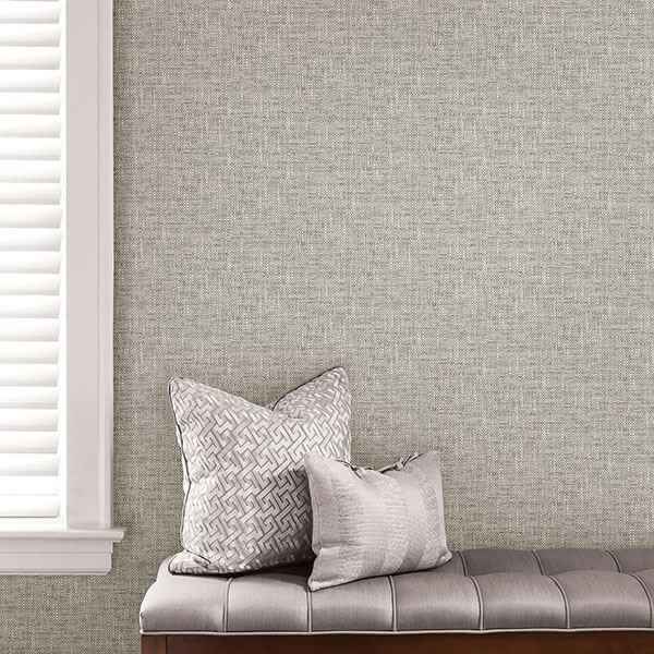 Grey Poplin Texture Peel and Stick Wallpaper - York Wallcoverings - NU2873 - York Wallcoverings Wallpaper