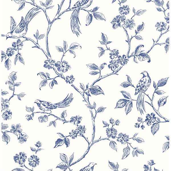 Ray Navy Bird Trail Wallpaper - York Wallcoverings - 2813-24972