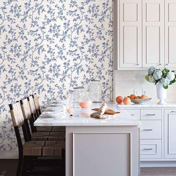 Ray Navy Bird Trail Wallpaper - York Wallcoverings - 2813-24972 - York Wallcoverings Wallpaper