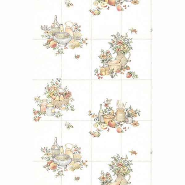 Giada Off White Basket Tile Wallpaper - York Wallcoverings - 2813-24991