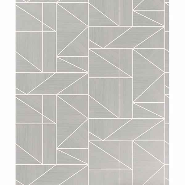 Ina Silver Geometric Wallpaper - York Wallcoverings - 2813-M1381 - York Wallcoverings Wallpaper