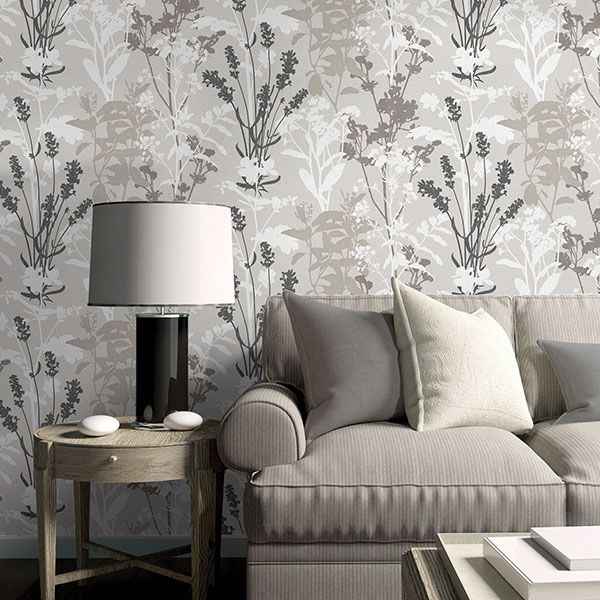 Pippin Grey Wild Flowers Wallpaper - York Wallcoverings - 2814-24571 - York Wallcoverings Wallpaper