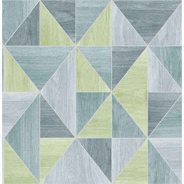 Simpson Blue Geometric Wood Wallpaper - York Wallcoverings - 2814-24961