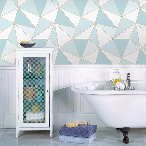 Apex Blue Geometric Wallpaper - York Wallcoverings - 2814-24978 - York Wallcoverings Wallpaper