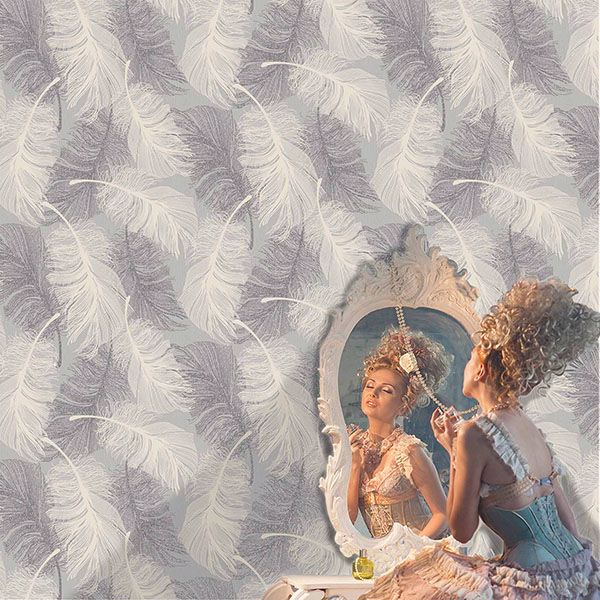 Hurston Grey Feather Wallpaper - York Wallcoverings - 2814-M0923 - York Wallcoverings Wallpaper