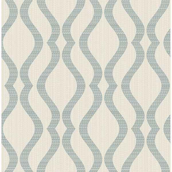 Yves Teal Ogee Wallpaper - York Wallcoverings - 2834-25066
