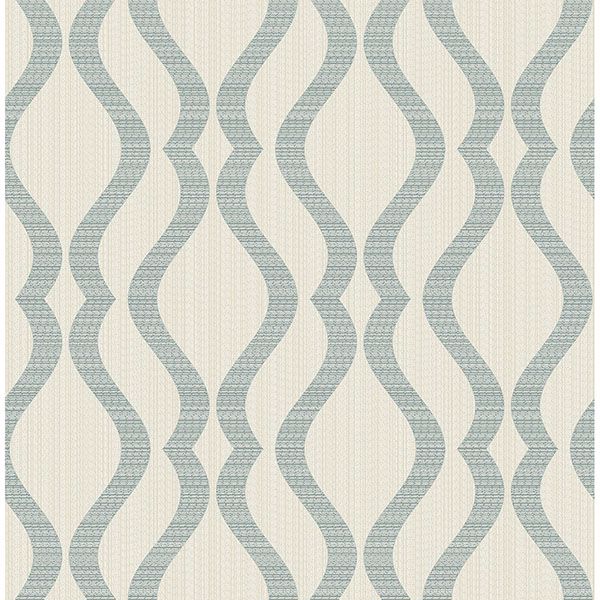 yves-teal-ogee-wallpaper-york-wallcoverings-2834-25066 - York Wallcoverings Papel pintado