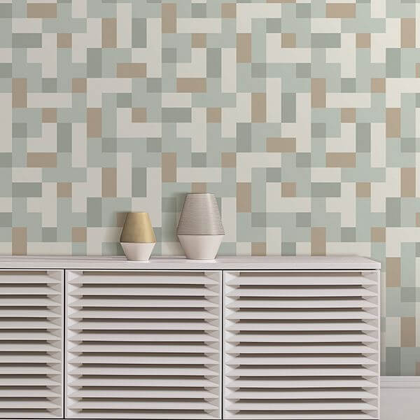alby-mint-geometric-wallpaper-york-wallcoverings-2889-25222 - York Wallcoverings Wallpaper