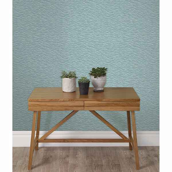 Hono Blue Abstract Wave Wallpaper - York Wallcoverings - 2889-25242 - York Wallcoverings Wallpaper