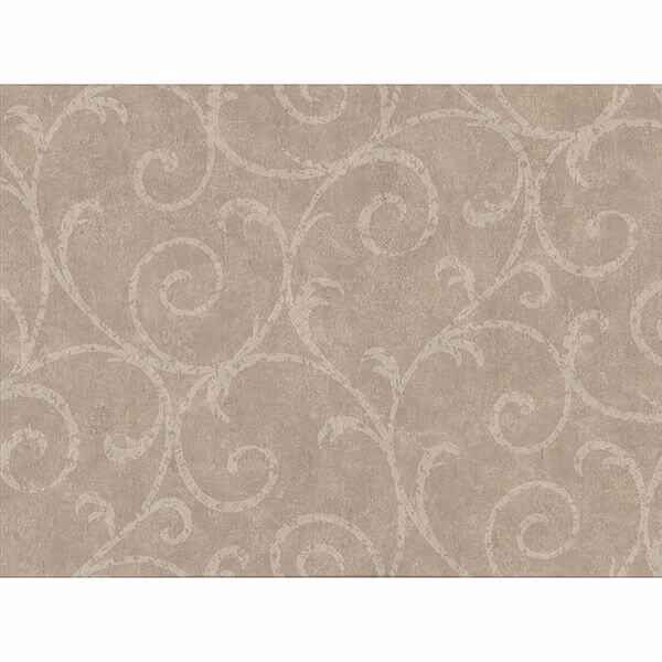 Sansa Light Brown Plaster Scroll Wallpaper - York Wallcoverings - 2830-2738 - York Wallcoverings Wallpaper