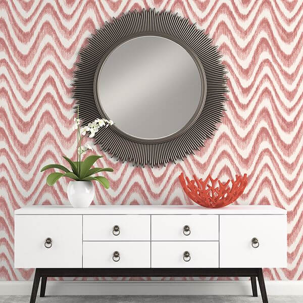 bargello-red-faux-grasscloth-wave-wallpaper-york-wallcoverings-2901-25405 - York Wallcoverings Wallpaper