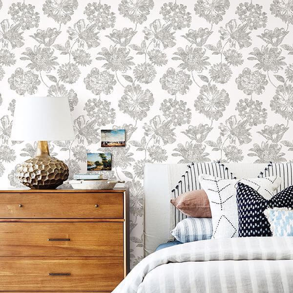 folia-taupe-floral-wallpaper-york-wallcoverings-2901-25416 - York Wallcoverings Papel pintado