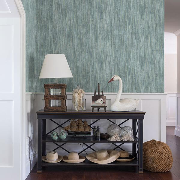 raffia-thames-aqua-faux-grasscloth-wallpaper-york-wallcoverings-2901-25420 - York Wallcoverings Wallpaper