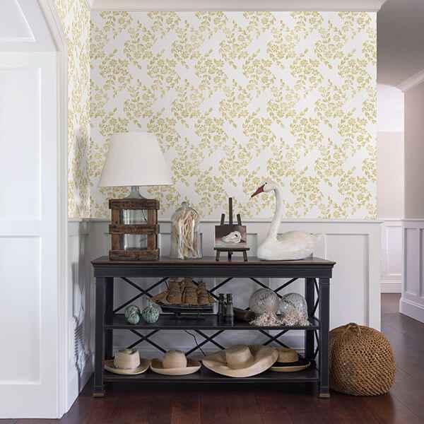 Arabesque Mustard Floral Trail Wallpaper - York Wallcoverings - 2901-25430 - York Wallcoverings Wallpaper