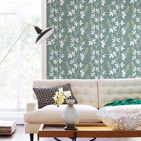 linnea-elsa-teal-botanical-trail-wallpaper-york-wallcoverings-2901-25440 - York Wallcoverings Papel pintado