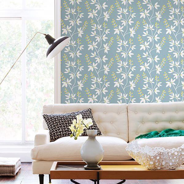 linnea-elsa-light-blue-botanical-trail-wallpaper-york-wallcoverings-2901-25442 - York Wallcoverings Wallpaper