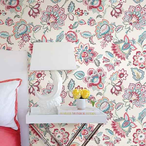 Corona Red Jacobean Wallpaper - York Wallcoverings - 2901-87512 - York Wallcoverings Wallpaper