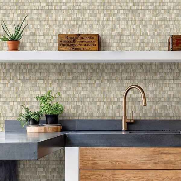 Dobby Gold Geometric Wallpaper - York Wallcoverings - 2908-24959 - York Wallcoverings Wallpaper