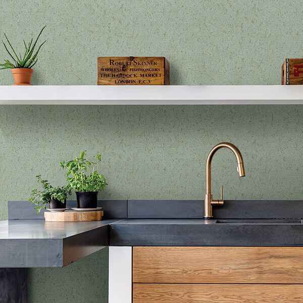 Guri Green Faux Concrete Wallpaper - York Wallcoverings - 2908-25316 - York Wallcoverings Wallpaper