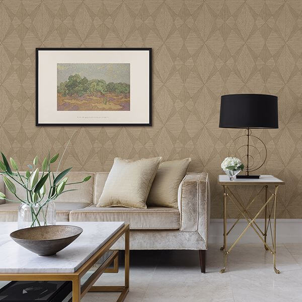 intrinsic-light-brown-geometric-wood-wallpaper-york-wallcoverings-2908-25330 - York Wallcoverings Wallpaper