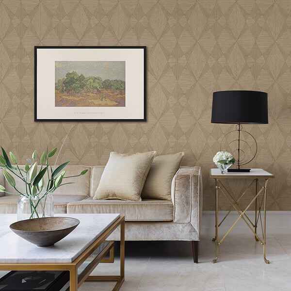 Intrinsic Light Brown Geometric Wood Wallpaper - York Wallcoverings - 2908-25330 - York Wallcoverings Wallpaper