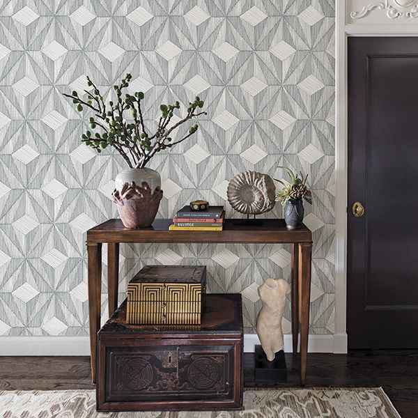 Paragon Slate Geometric Wallpaper - York Wallcoverings - 2908-87103 - York Wallcoverings Wallpaper