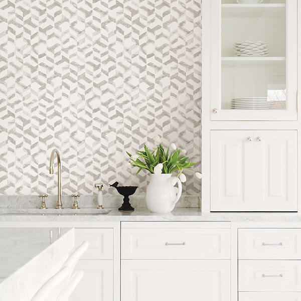 Instep Pewter Abstract Geometric Wallpaper - York Wallcoverings - 2902-25502 - York Wallcoverings Wallpaper