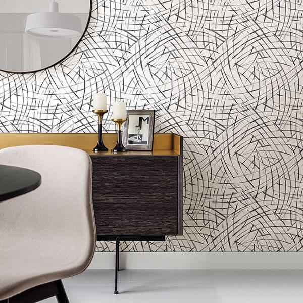 Willy Nilly Black Brushstrokes Wallpaper - York Wallcoverings - 2902-25506 - York Wallcoverings Wallpaper