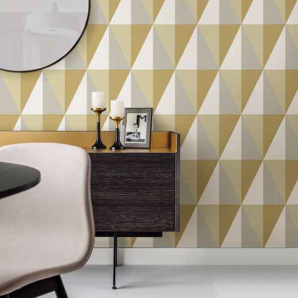Aspect Yellow Geometric Faux Grasscloth Wallpaper - York Wallcoverings - 2902-25538 - York Wallcoverings Wallpaper
