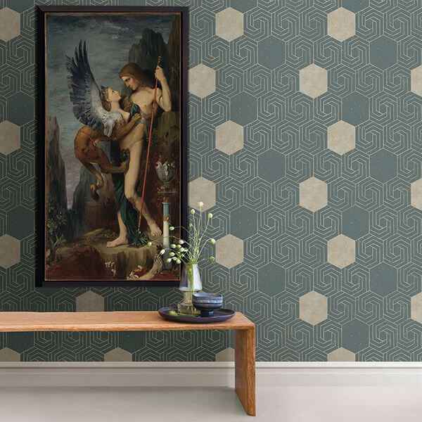 Momentum Dark Green Geometric Wallpaper - York Wallcoverings - 2902-25545 - York Wallcoverings Wallpaper