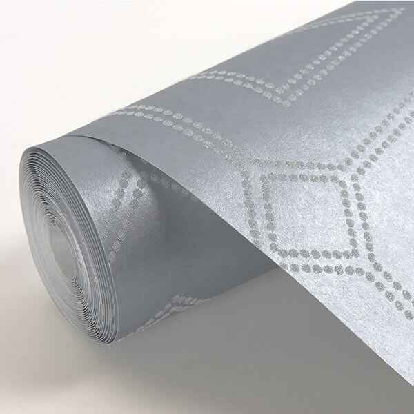 Voltaire Silver Beaded Geometric Wallpaper - York Wallcoverings - 2902-87334 - York Wallcoverings Wallpaper
