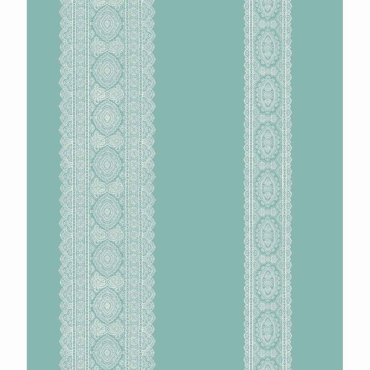 Brynn Turquoise Paisley Stripe Wallpaper - York Wallcoverings - 1014-001834 - York Wallcoverings Wallpaper