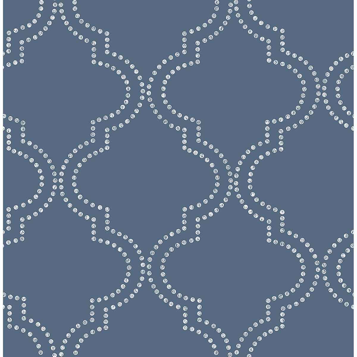 Tetra Blue Quatrefoil Wallpaper - York Wallcoverings - 2625-21803 - York Wallcoverings Wallpaper