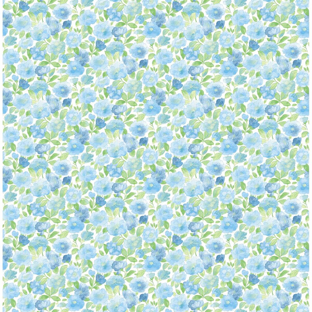 elsie-sky-blue-floral-wallpaper-york-wallcoverings-2657-22215 - York Wallcoverings Wallpaper