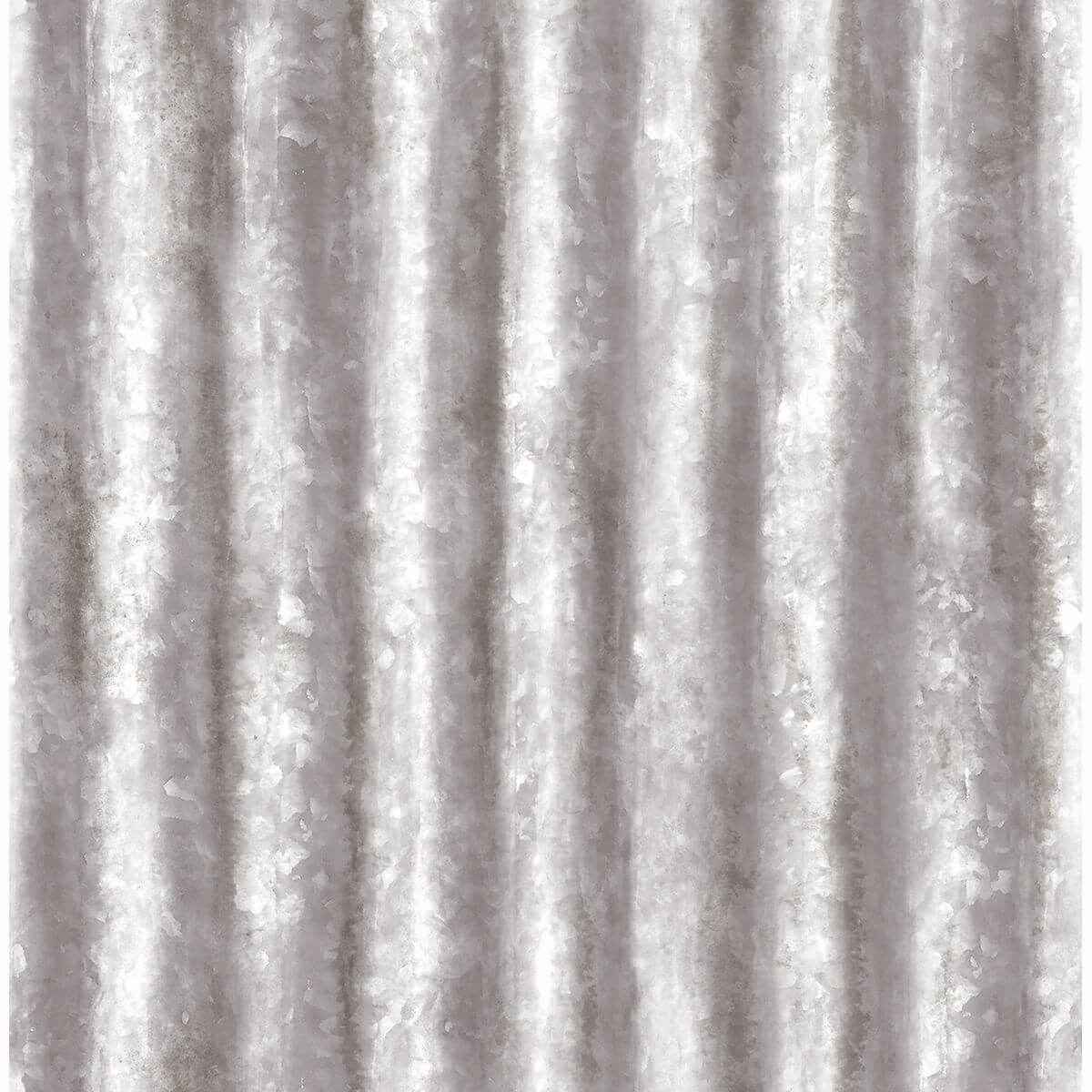 Silver Corrugated Metal Wallpaper - York Wallcoverings - 2701-22336 - York Wallcoverings Wallpaper