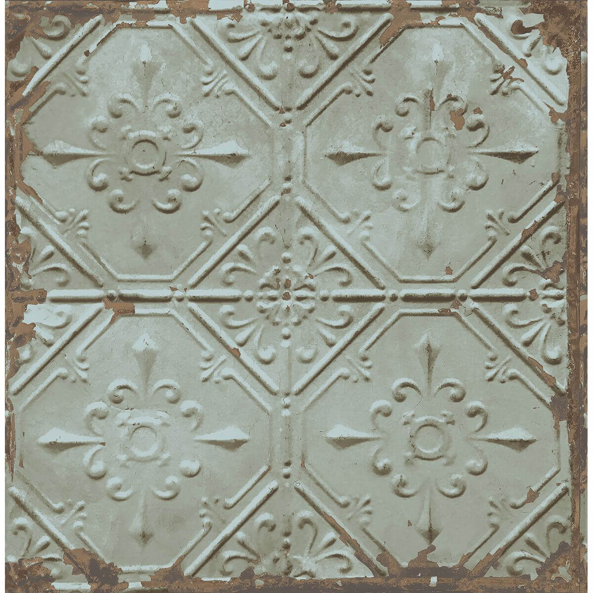 teal-tin-ceiling-wallpaper-york-wallcoverings-2701-22331 - York Wallcoverings Papel pintado