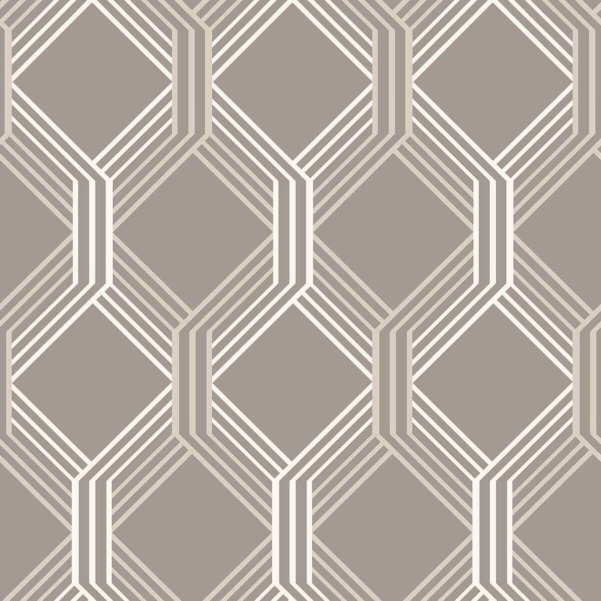 Linkage Brown Trellis Wallpaper - York Wallcoverings - 2697-78052 - York Wallcoverings Wallpaper