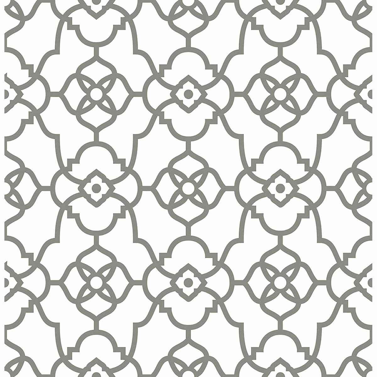Atrium Grey Trellis Wallpaper - York Wallcoverings - 2702-22720 - York Wallcoverings Wallpaper