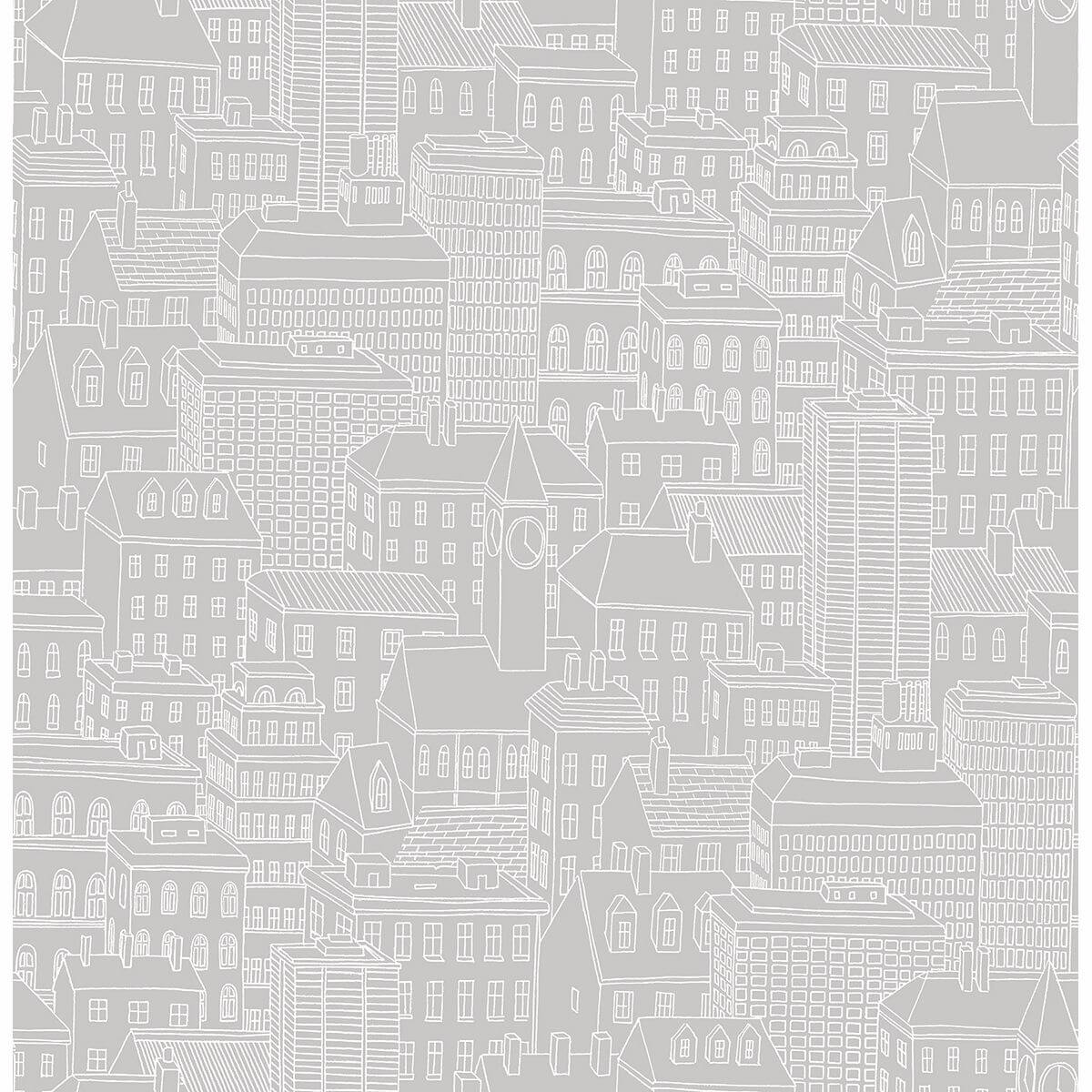 limelight-grey-city-wallpaper-york-wallcoverings-2716-23807 - York Wallcoverings Wallpaper