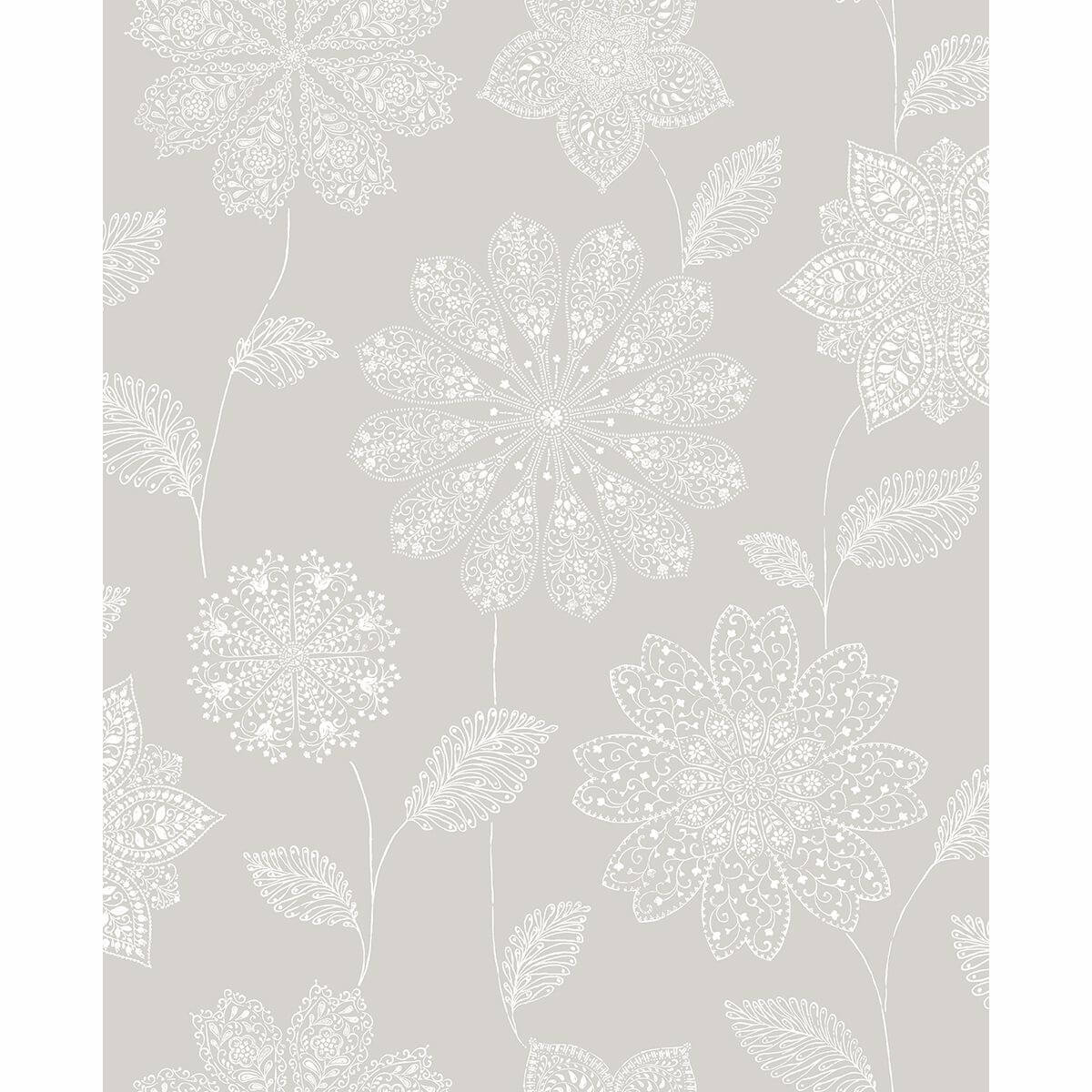 panache-taupe-floral-wallpaper-york-wallcoverings-2716-23851 - York Wallcoverings Papel pintado