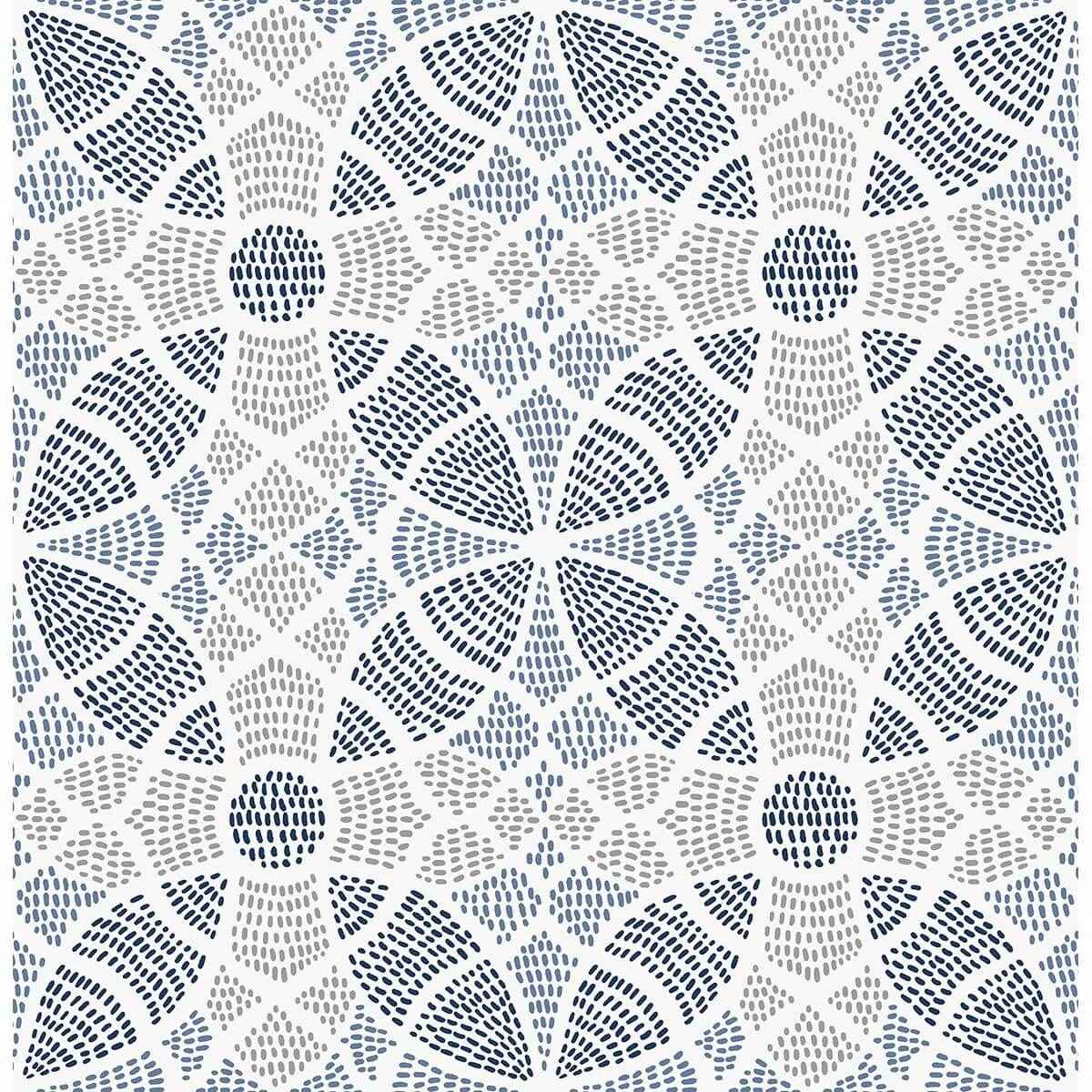 Zazen Blue Geometric Wallpaper - York Wallcoverings - 2764-24335 - York Wallcoverings Wallpaper