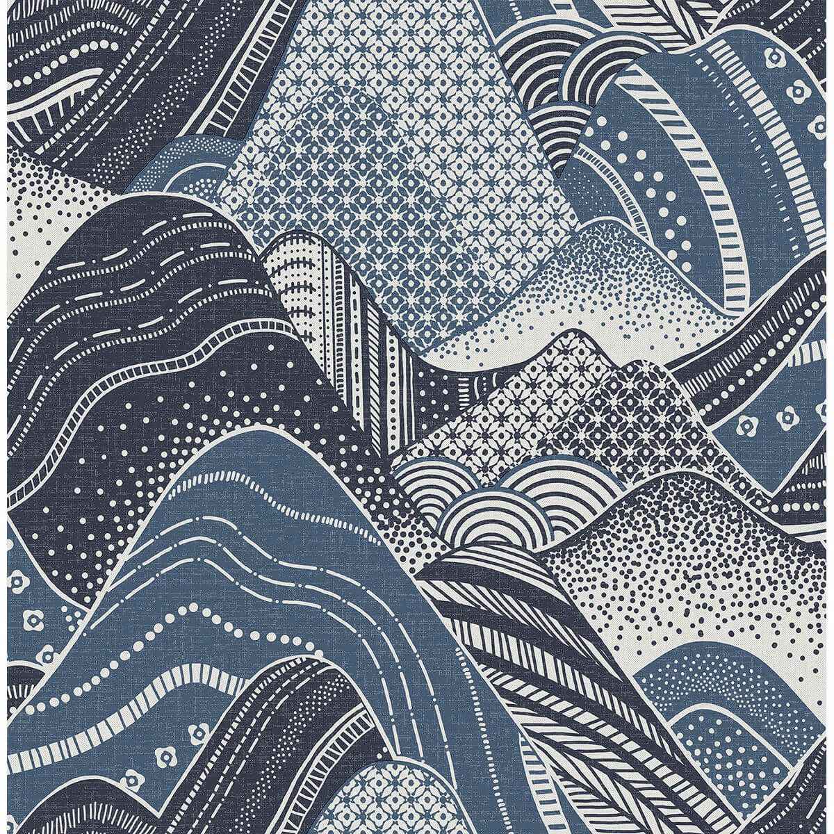 Meru Navy Mountain Wallpaper - York Wallcoverings - 2764-24333 - York Wallcoverings Wallpaper